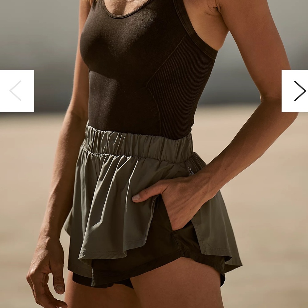 Free People Run For it Shorts Grey Black Combo